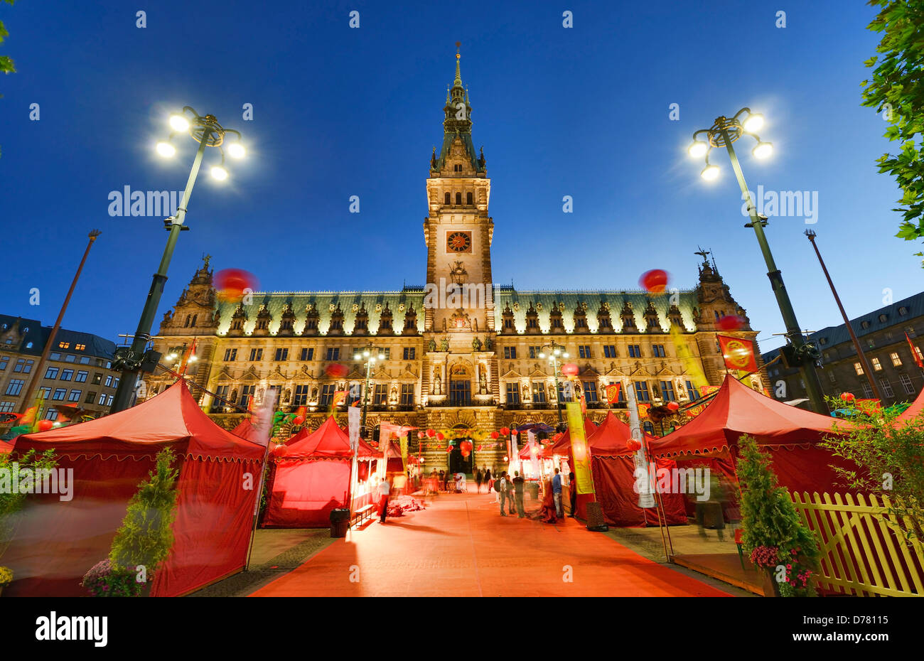 Marché chinois à l'hôtel de ville marché aux temps de la Chine en 2012 à Hambourg, Allemagne, Europe Banque D'Images