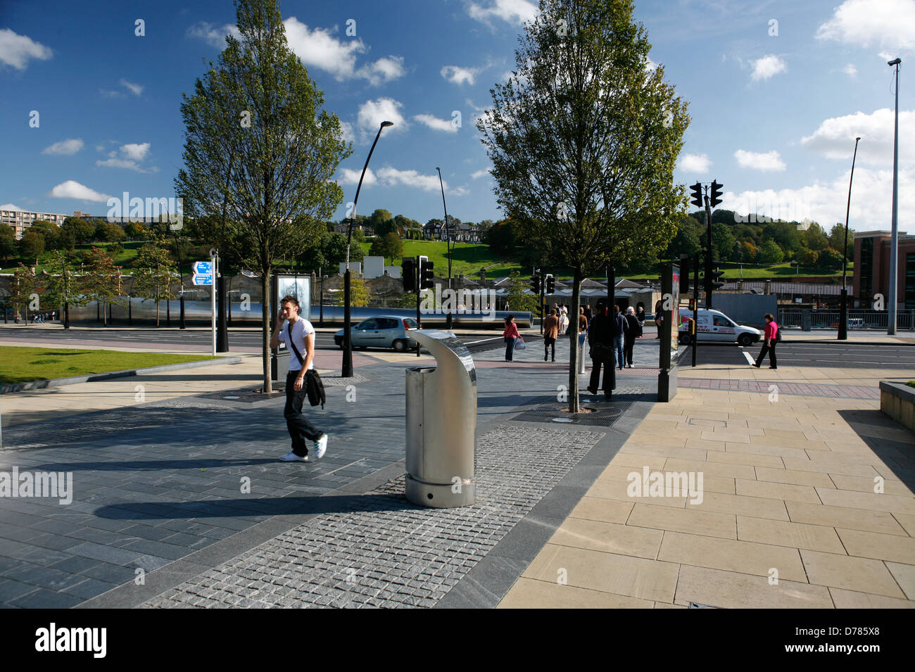 La place de la gerbe est un square municipal situé immédiatement à l'est du centre-ville de Sheffield à la Gare Banque D'Images