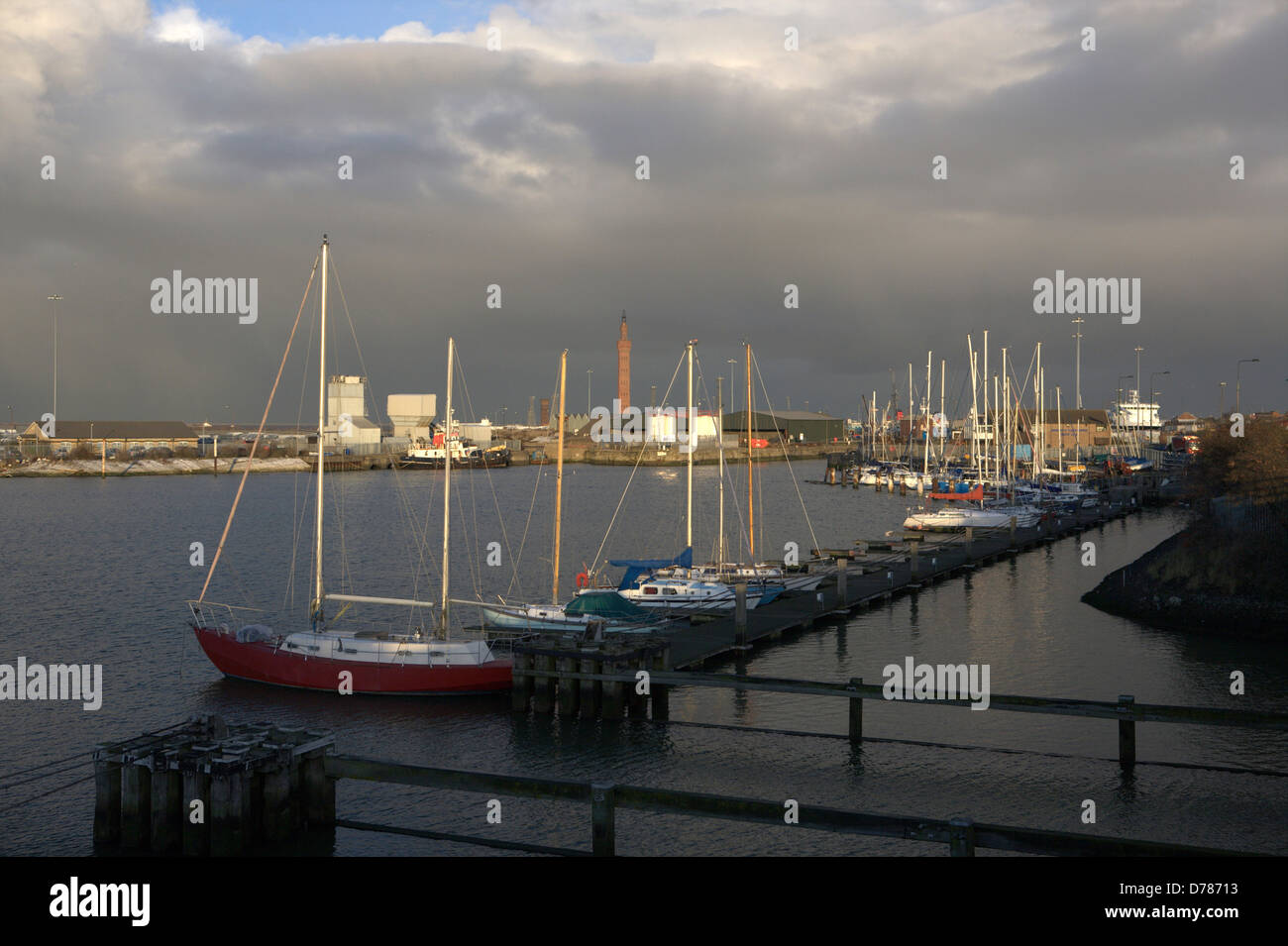 Dock Grimsby Tower est une tour de l'accumulateur hydraulique et d'un célèbre monument maritime dans la région de Grimsby, North East Lincolnshire, Angleterre. Banque D'Images