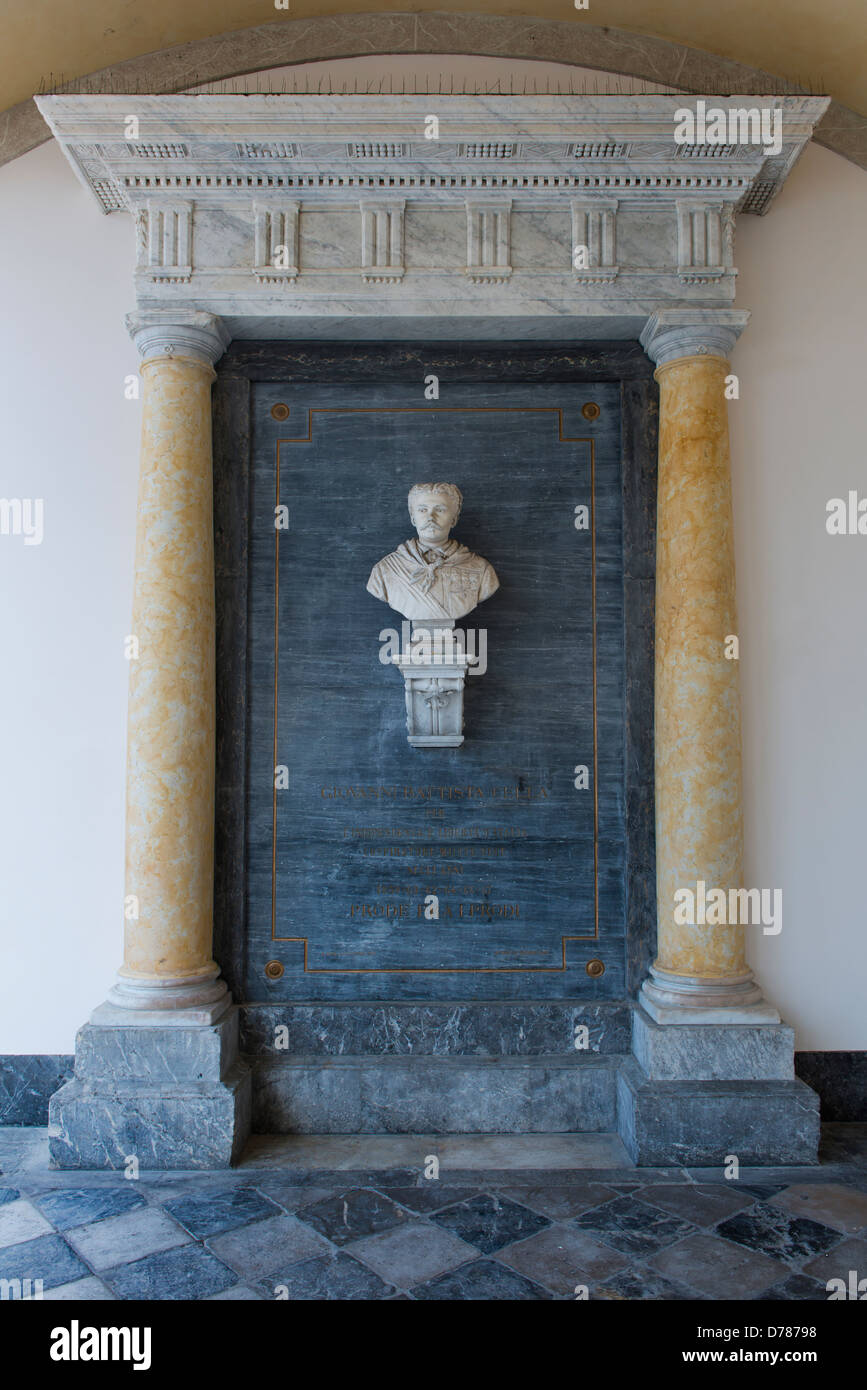 Le buste de la commémorative patriote italien Giovanni Battista Cella Banque D'Images