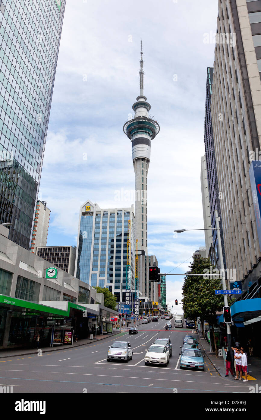 La Sky tower à Auckland, Nouvelle-Zélande Banque D'Images