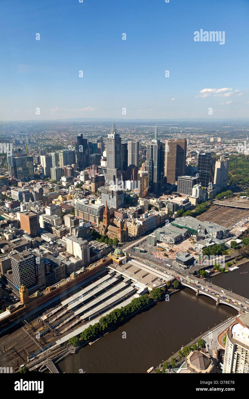 Vue aérienne de Melbourne, Australie Banque D'Images