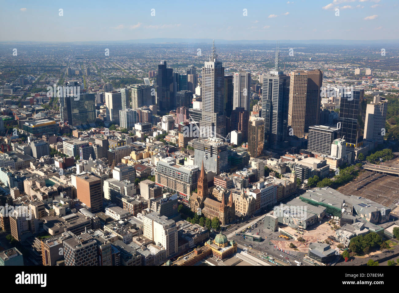 Vue aérienne de Melbourne, Australie Banque D'Images