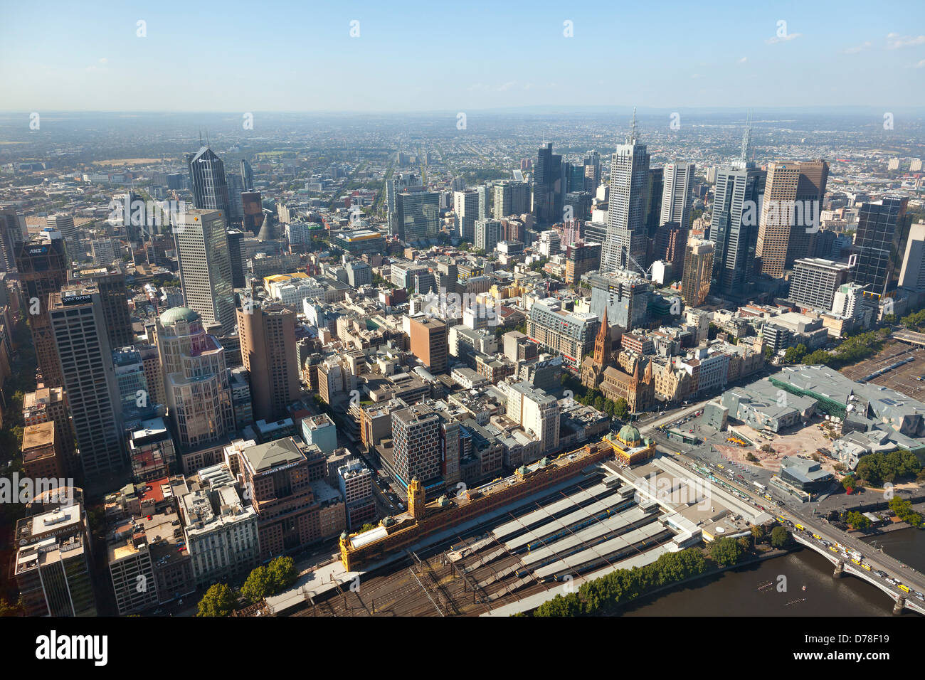 Vue aérienne de Melbourne, Australie Banque D'Images