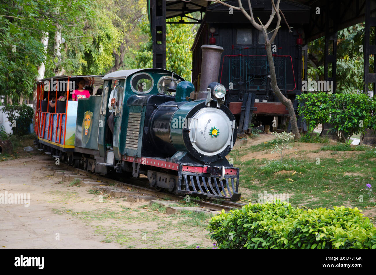 Train miniature, Musée national du chemin de fer,Chanakyapuri New Delhi, Inde, Banque D'Images