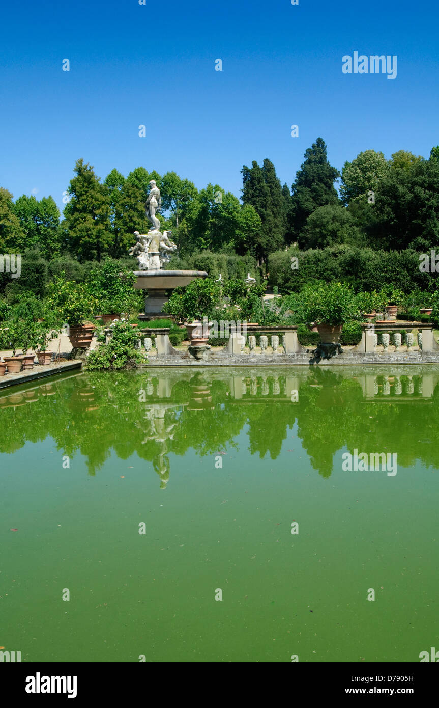 Italie, Toscane, Florence, Giardino Dei Jardin de Boboli, Fontaine Banque D'Images