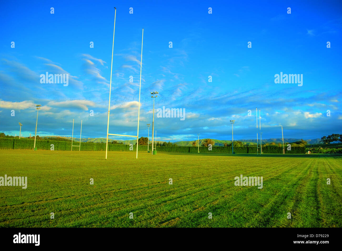 Terrain de rugby en Nouvelle Zélande Banque D'Images