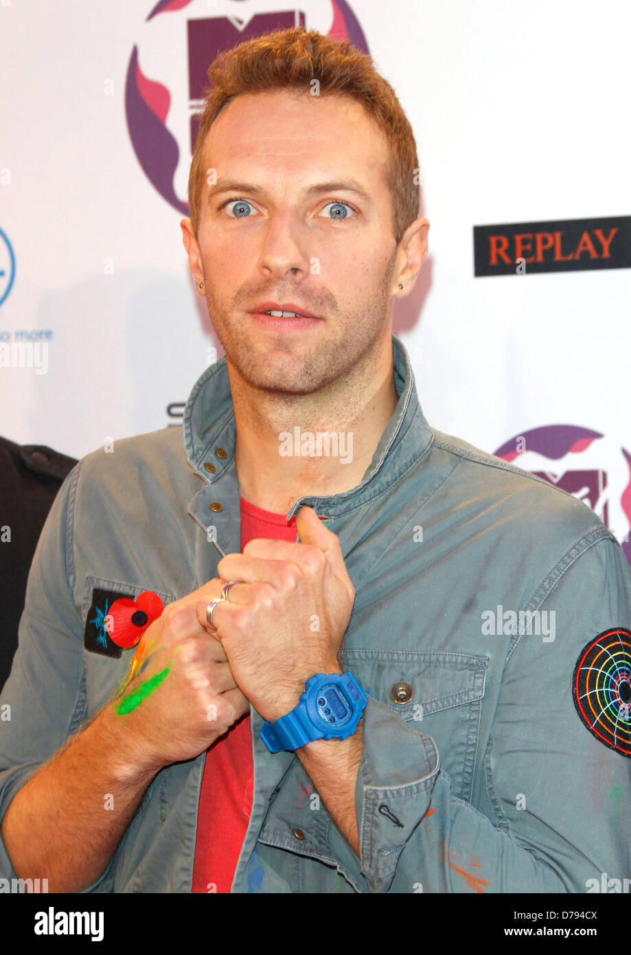 Musicien Chris Martin de Coldplay', 'les MTV Europe Music Awards 2011 (EMAS) tenue à l'Odyssey Arena - Arrivées, Belfast Banque D'Images
