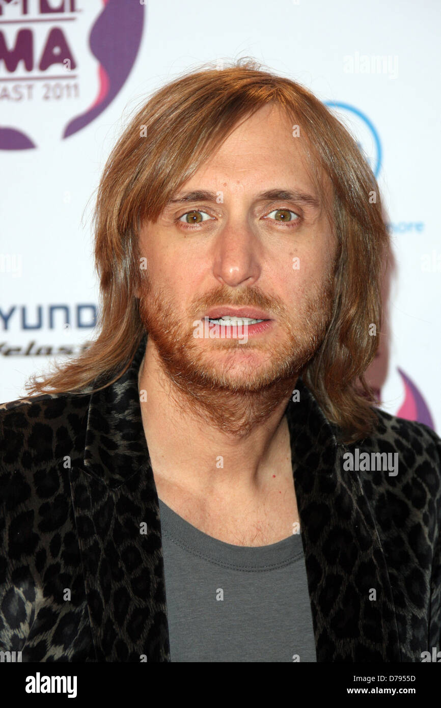David Guetta les MTV Europe Music Awards 2011 (EMAS) tenue à l'Odyssey Arena - Arrivées Belfast, en Irlande du Nord - 06.11.11 Banque D'Images