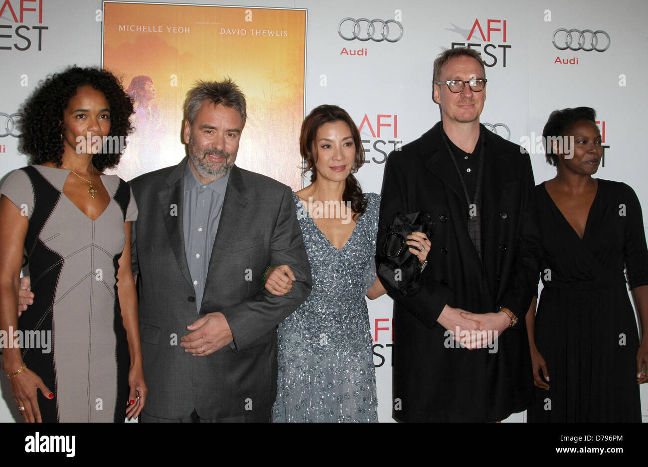 Virginie Besson-Silla,, Luc Besson, Michelle Yeoh, David Thewlis, Jacqueline Lyanga AFI Fest 2011 Première de "La Dame" Banque D'Images