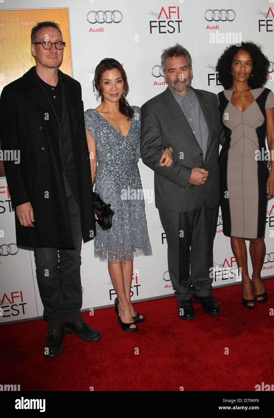 David Thewlis, Michelle Yeoh, Luc Besson, Virginie Besson-Silla AFI Fest 2011 Première de "La Dame" tenue au Grauman's Chinese Banque D'Images