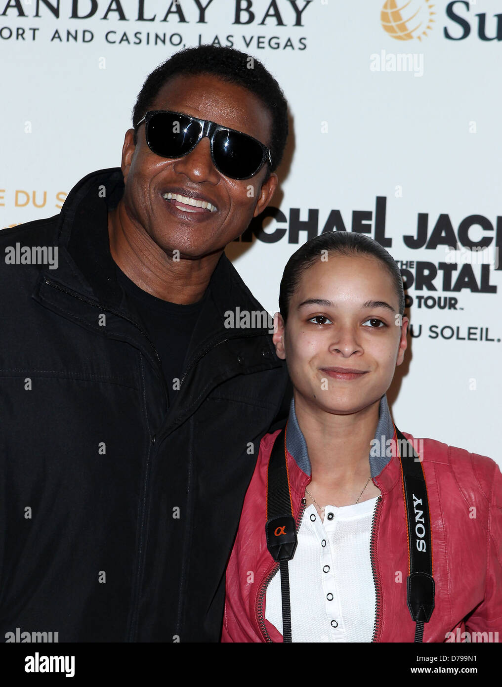 Jackie Jackson, fille Brandi Jackson l'ouverture de "Michael Jackson THE IMMORTAL World Tour' au Mandalay Bay Resort Banque D'Images