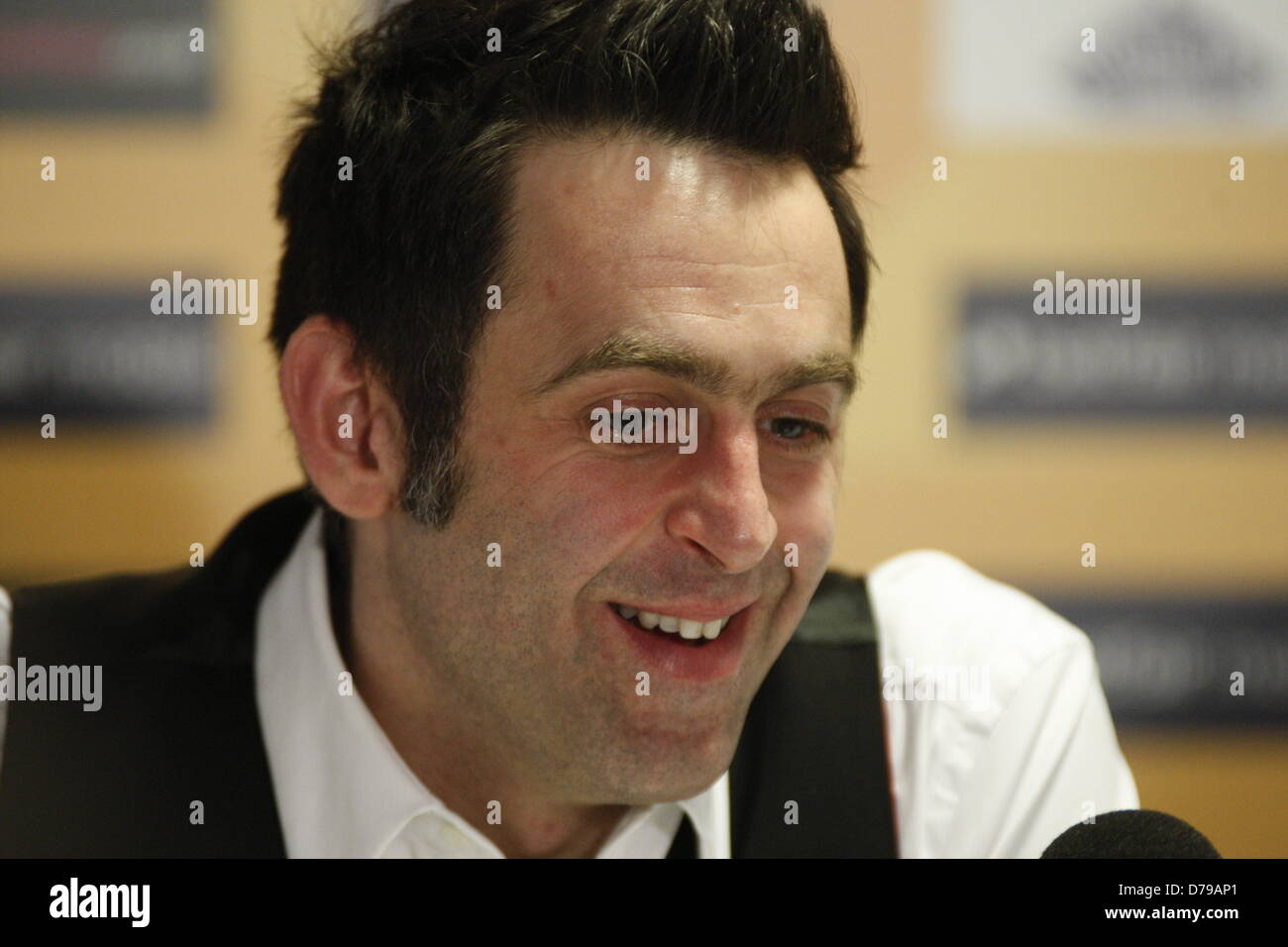 Ronnie O' SULLIVAN à sa conférence de presse au World Snooker 2013 Banque D'Images