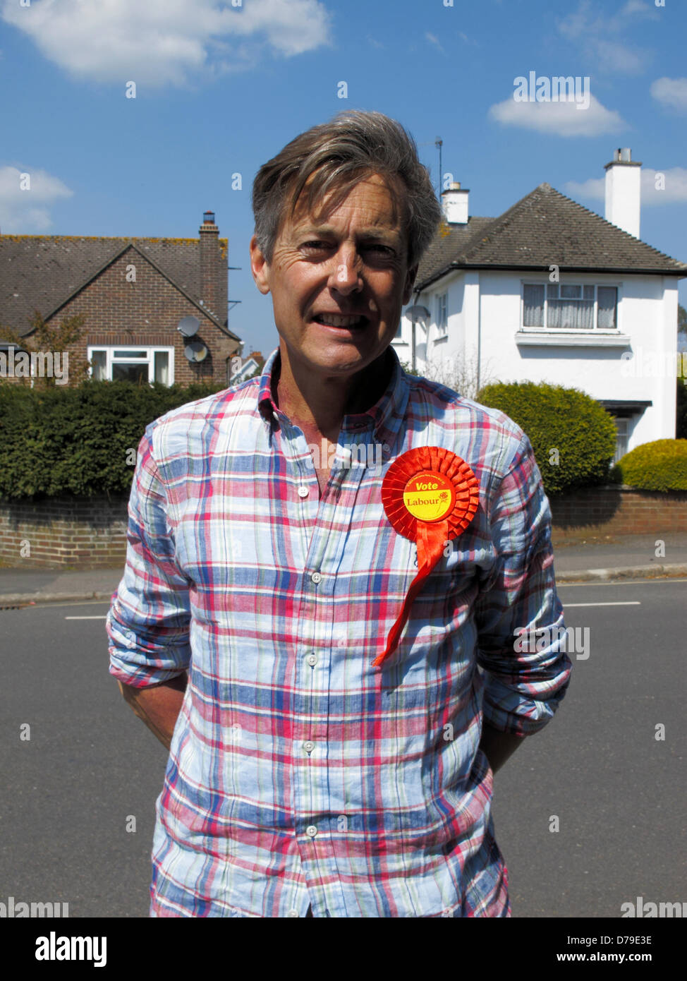 Exeter, Devon, UK. 1er mai 2013. Ben Bradshaw MP, du travail, de faire campagne à Exeter, UK, lors de l'élection du gouvernement local. Crédit : Anthony Collins / Alamy Live News Banque D'Images