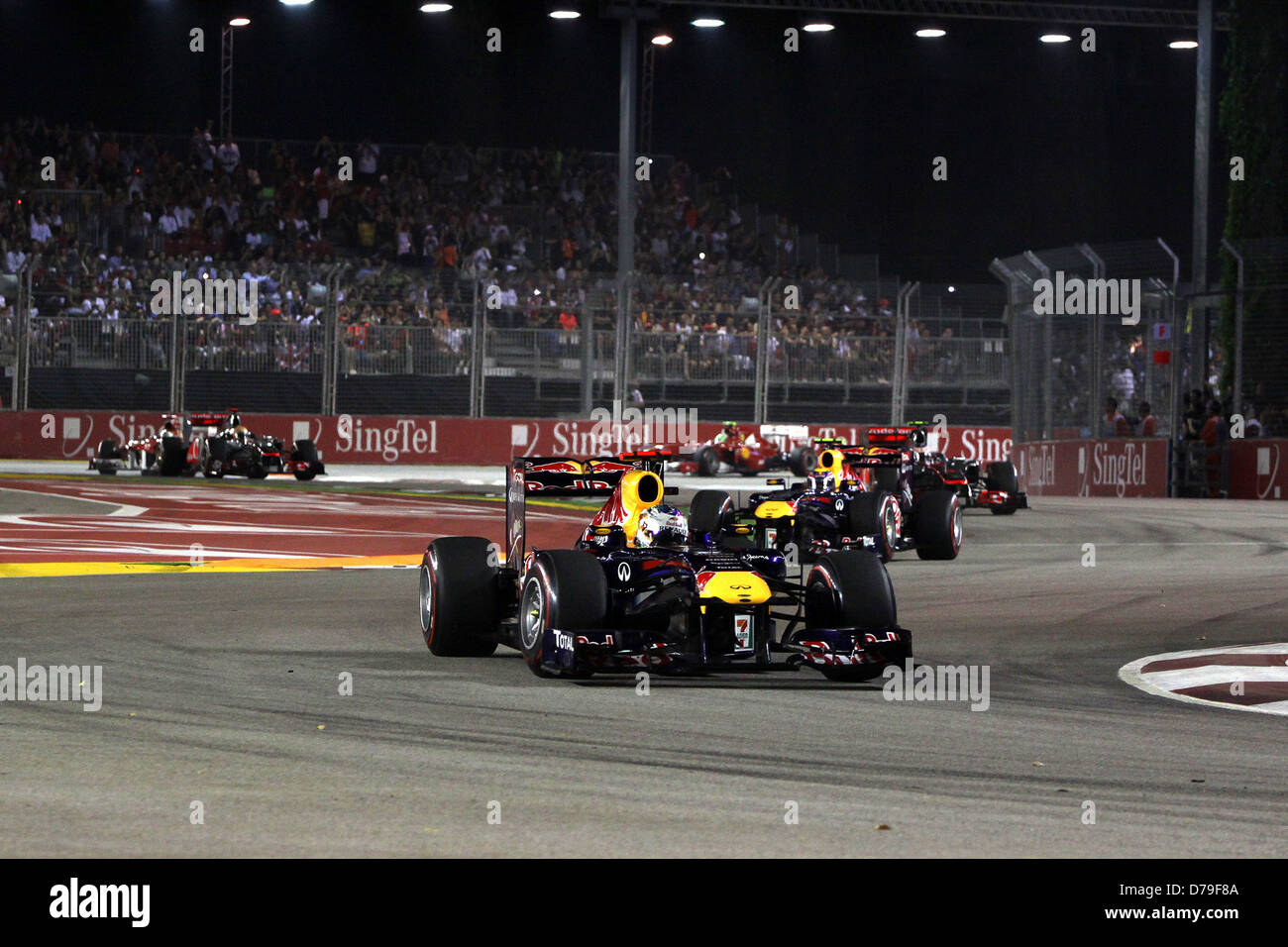 Sebastian Vettel Red Bull Racing 2011 de Formule Un Grand Prix de Singapour Singapour - 25.09.11 Banque D'Images