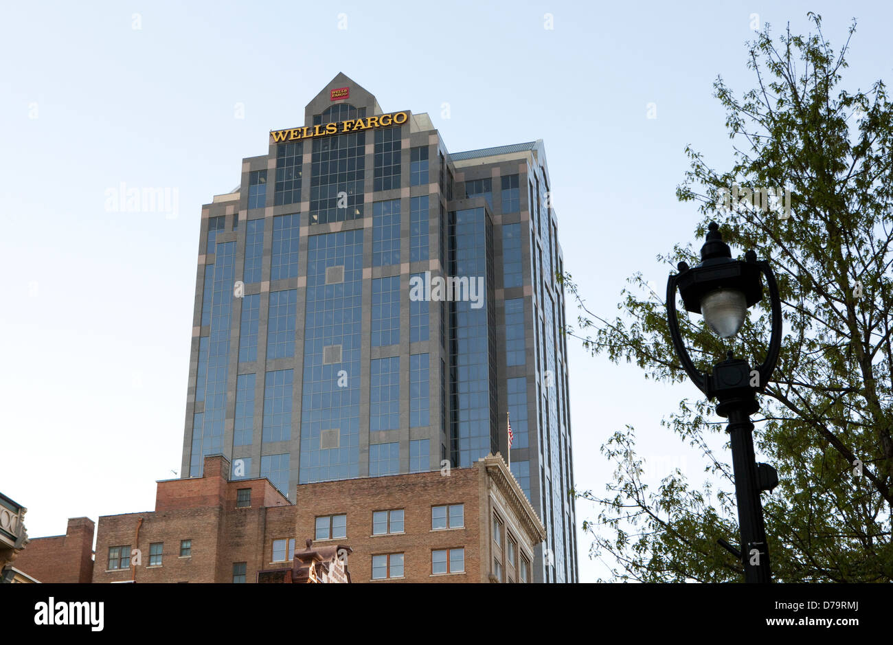 Une vue de la Wells Fargo building à Raleigh, Caroline du Nord. Banque D'Images