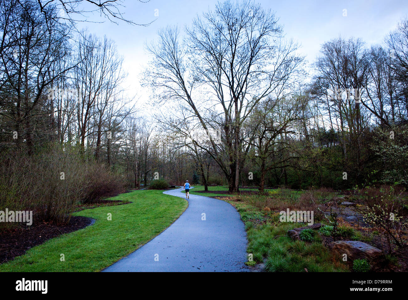 Une vue de Glenn Creek Greenway à Asheville, en Caroline du Nord Banque D'Images