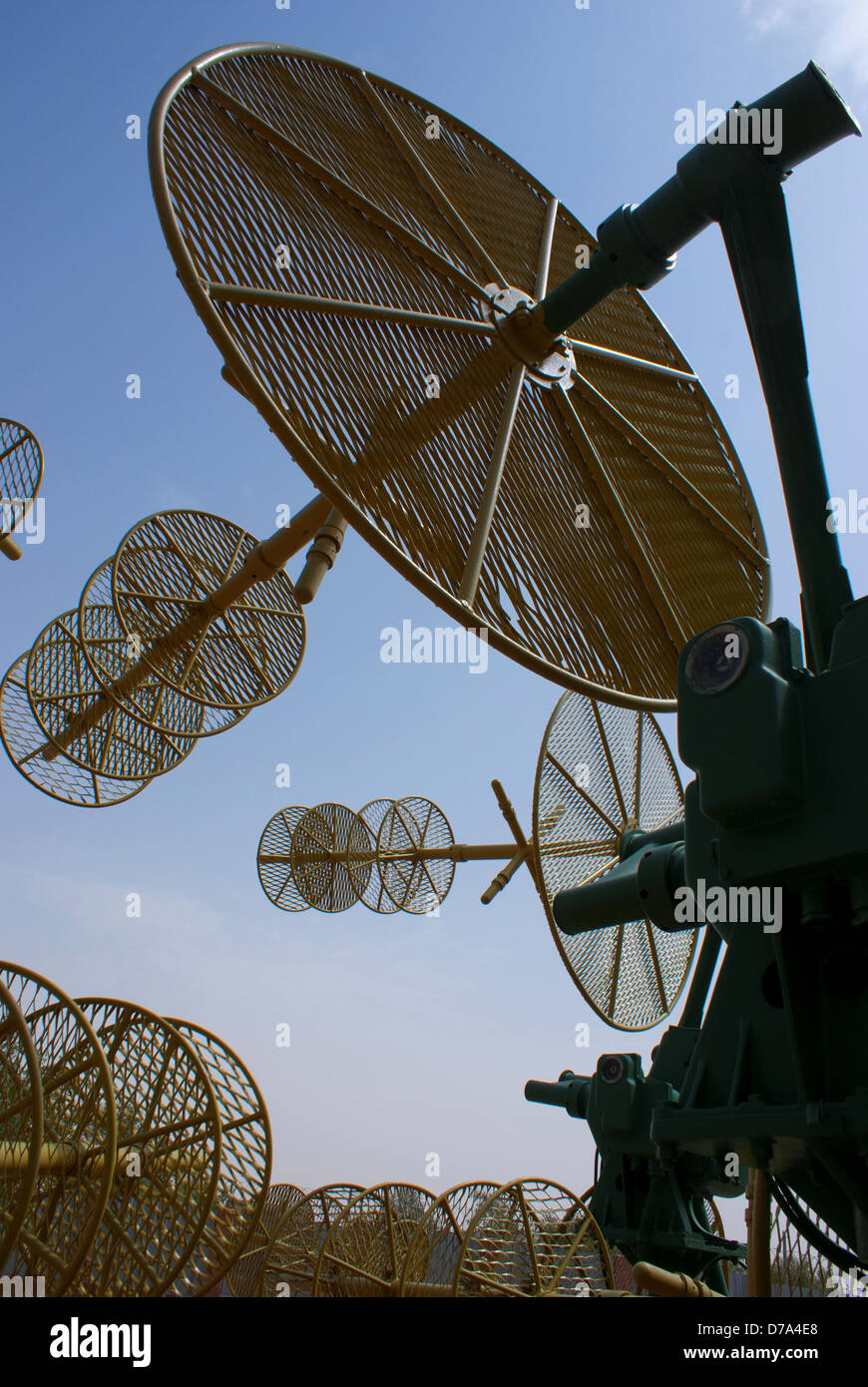 Antennes de poursuite à Baïkonour Musée de l'espace du cosmodrome de Baïkonour au Kazakhstan Banque D'Images