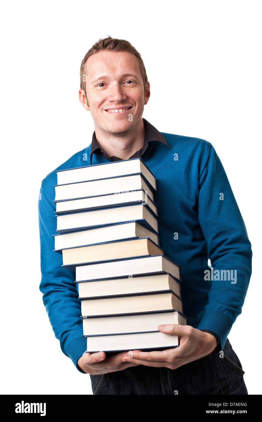 Portrait d'enseignant avec des livres lotf Banque D'Images Portrait d'enseignant avec des livres lotf Banque D'Images