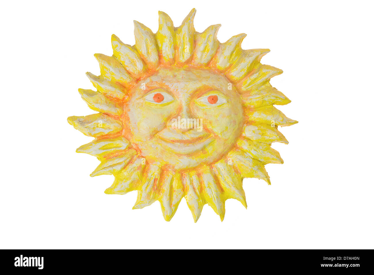Concept d'été, soleil cartoon isolated over white with clipping path Banque D'Images