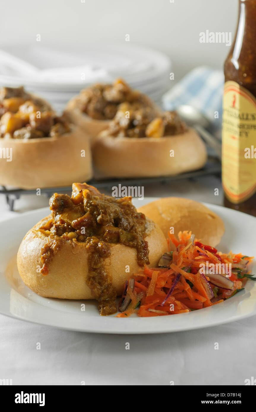 Bunny chow fast food de l'Afrique du Sud Banque D'Images