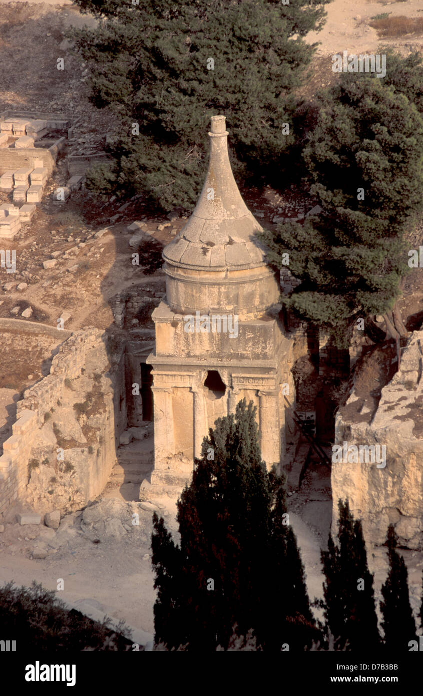 Tombe du Cédron à avshalom (vallée de Hinnom) à Jérusalem Banque D'Images