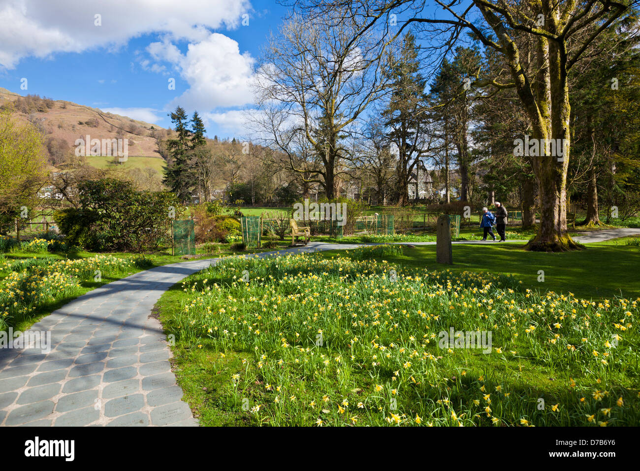 Jardin de la Jonquille Wordsworth Grasmere Cumbria Village Lake District Angleterre UK GB EU Europe Banque D'Images