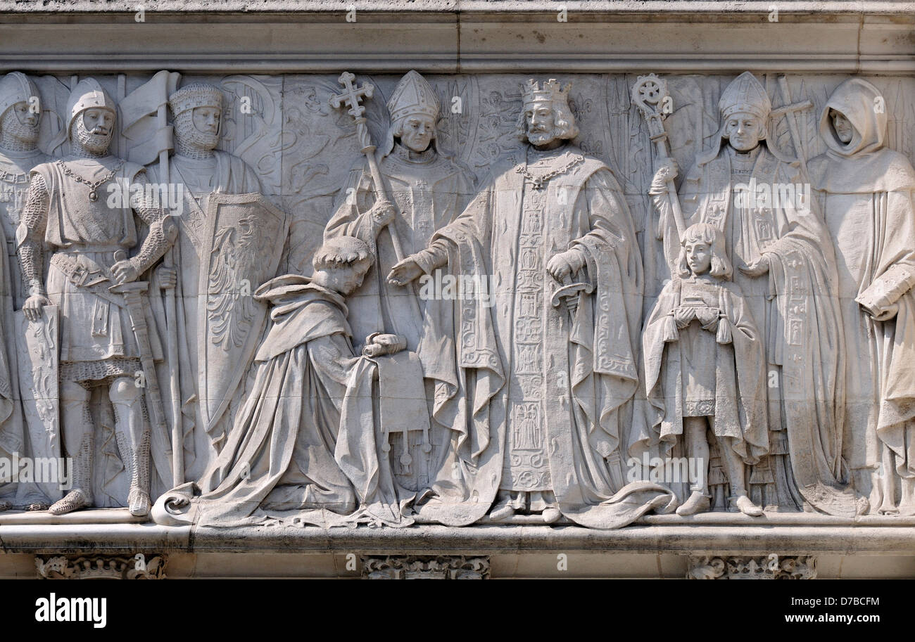 Londres, Angleterre, Royaume-Uni. Cour suprême (anciennement Middlesex Guildhall) par Pierre Henry Fehr. [Voir la description] Banque D'Images