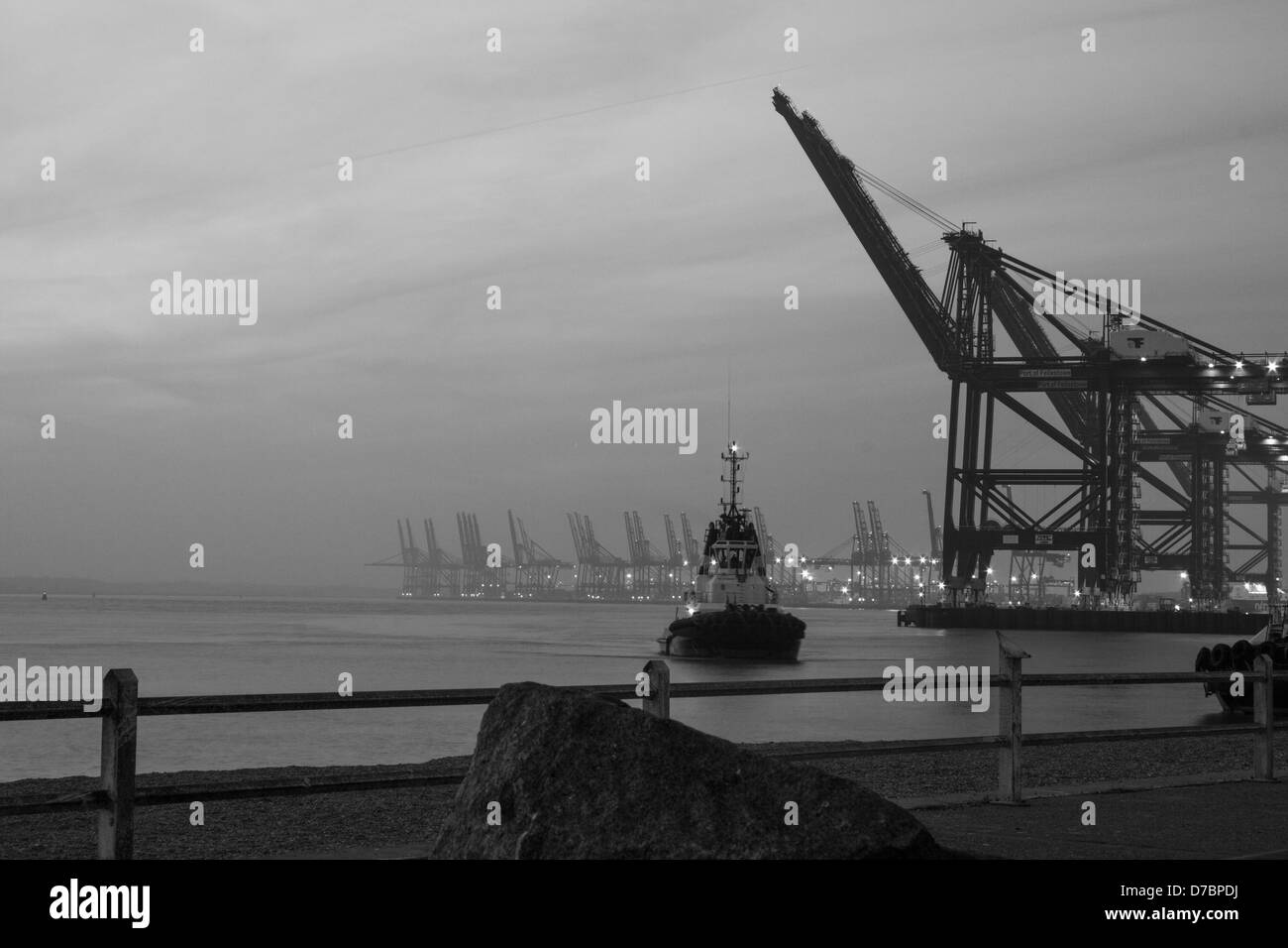 Port de nuit Feixstowe Banque D'Images