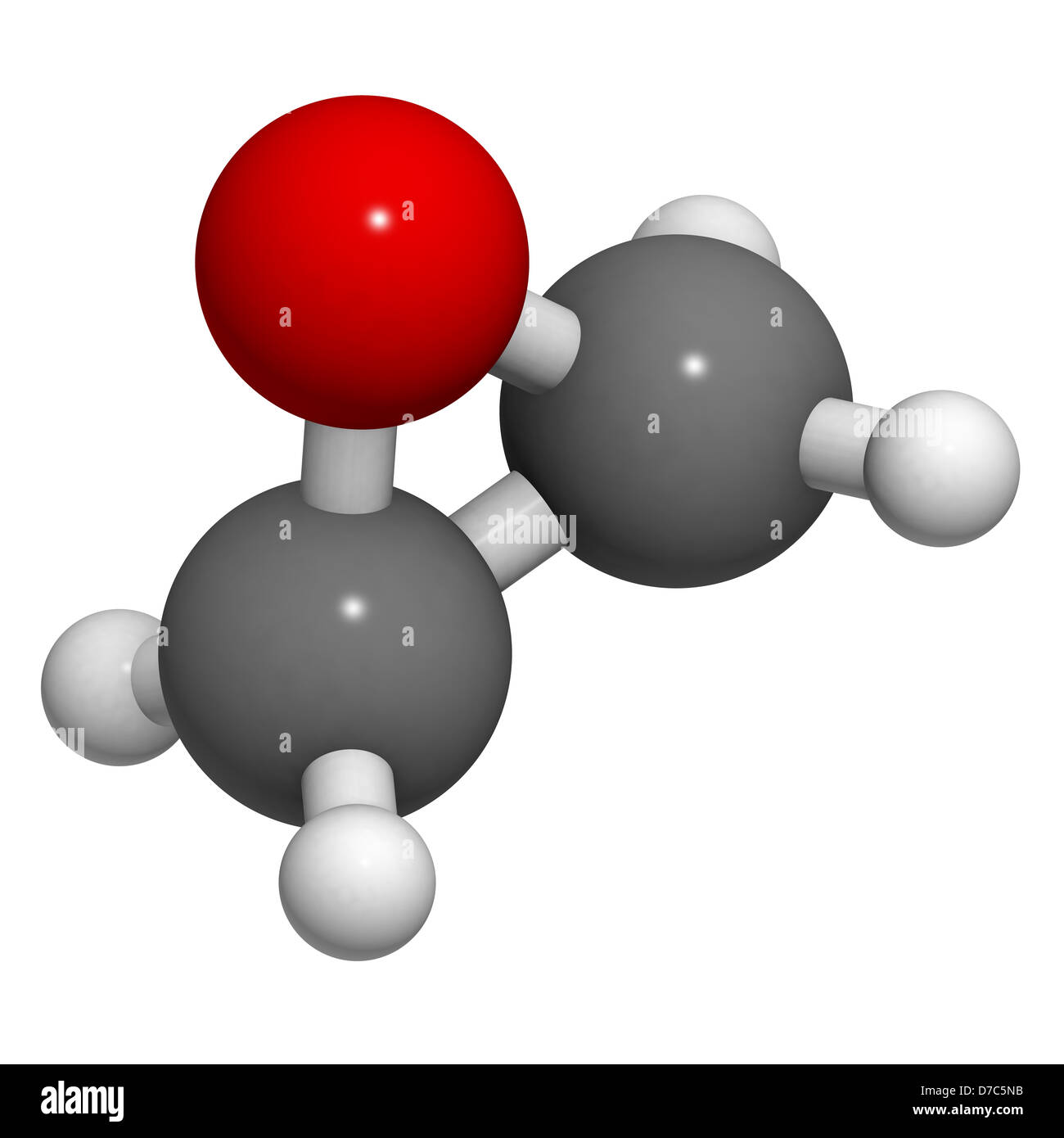 L'oxyde d'éthylène (oxyde), le modèle moléculaire. L'éthylène est le moyen le plus simple et l'époxyde est utilisé comme désinfectant et précurseur de polymère Banque D'Images