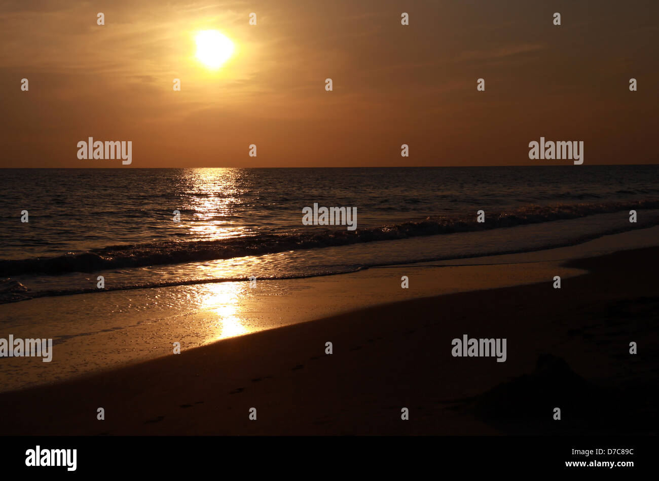 Coucher du soleil dans la plage de Patara Banque D'Images