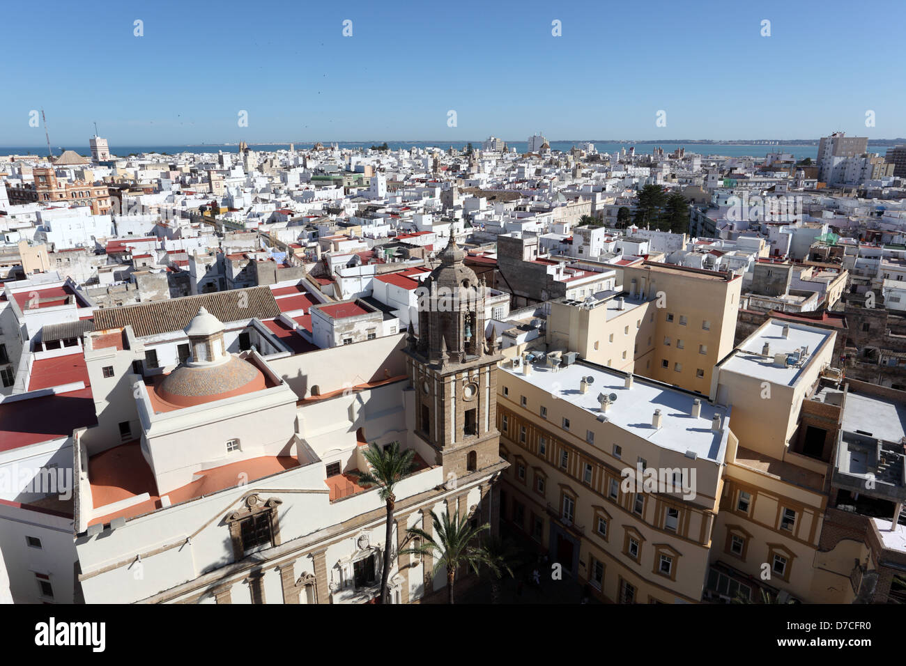 Vue sur la ville de Cadix, Andalousie Espagne Banque D'Images