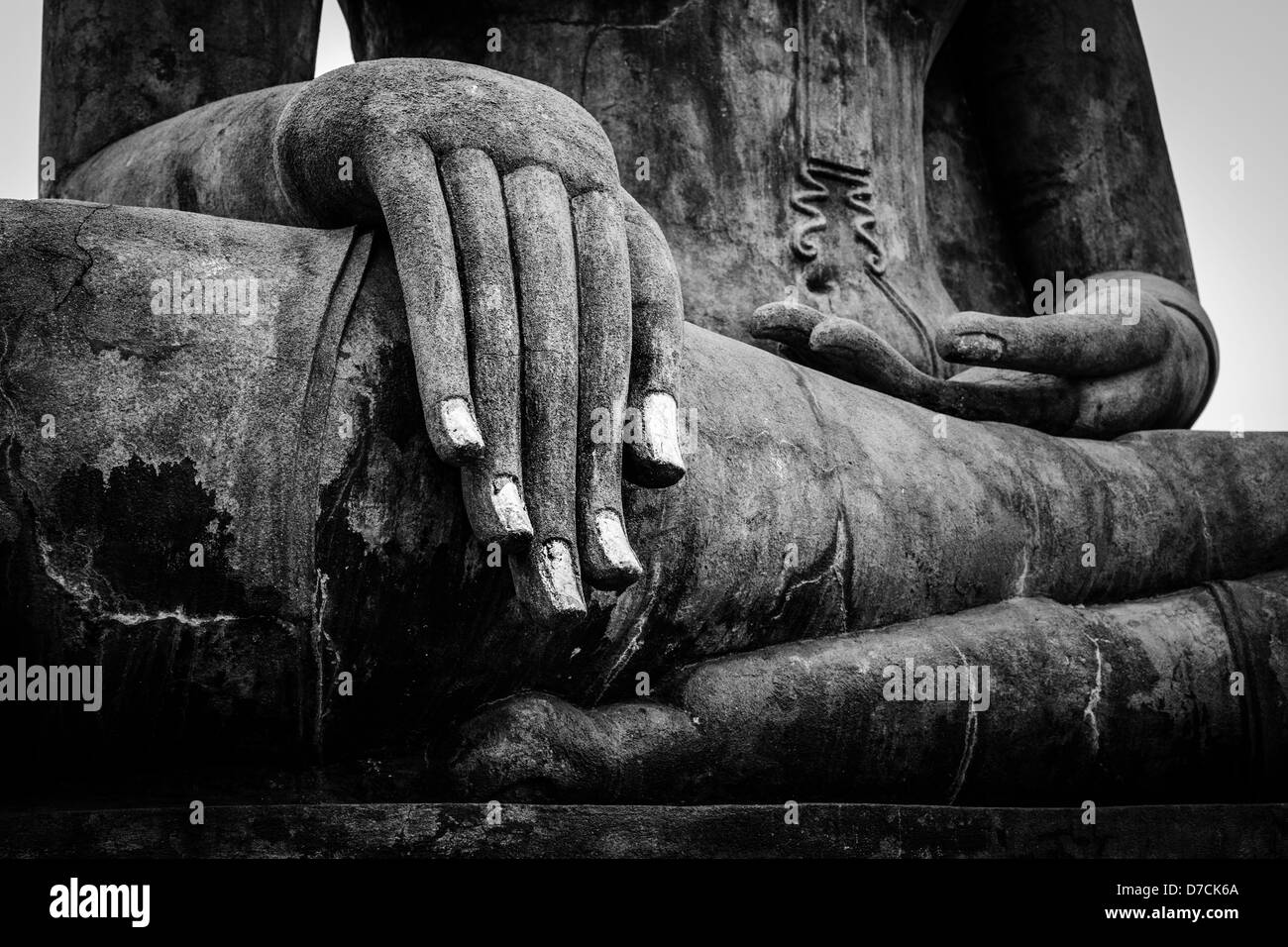 Statue de Bouddha part close up detail. Sukhothai, Thaïlande Banque D'Images