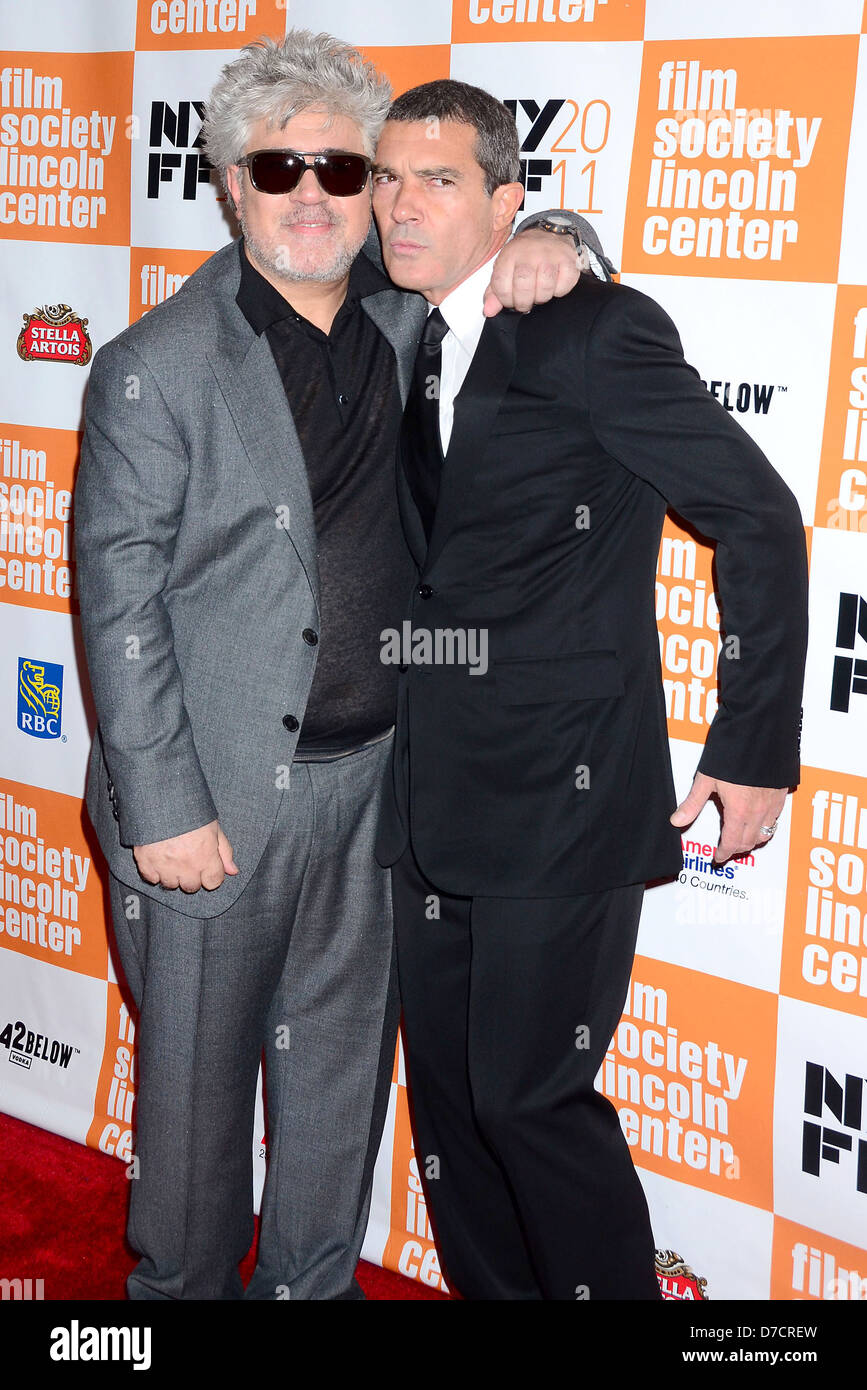 Pedro Almodovar et Antonio Banderas à la 49e assemblée annuelle du Festival du Film de New York Présentation de 'la peau je vis dans' à Alice Banque D'Images