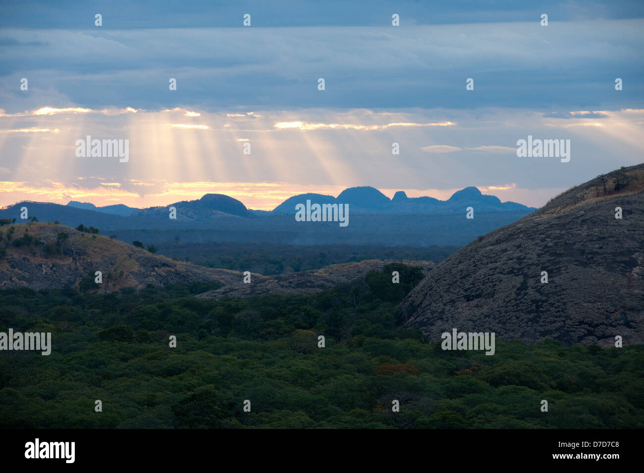 Le paysage accidenté, Niassa Game Reserve, au Mozambique Banque D'Images