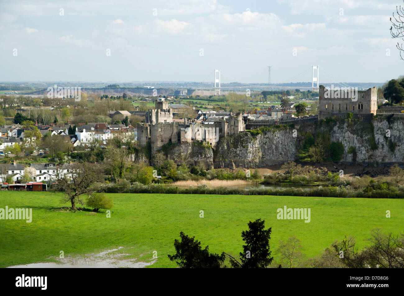 Le château de chepstow et Wye Valley monmouthshire Galles du sud Banque D'Images