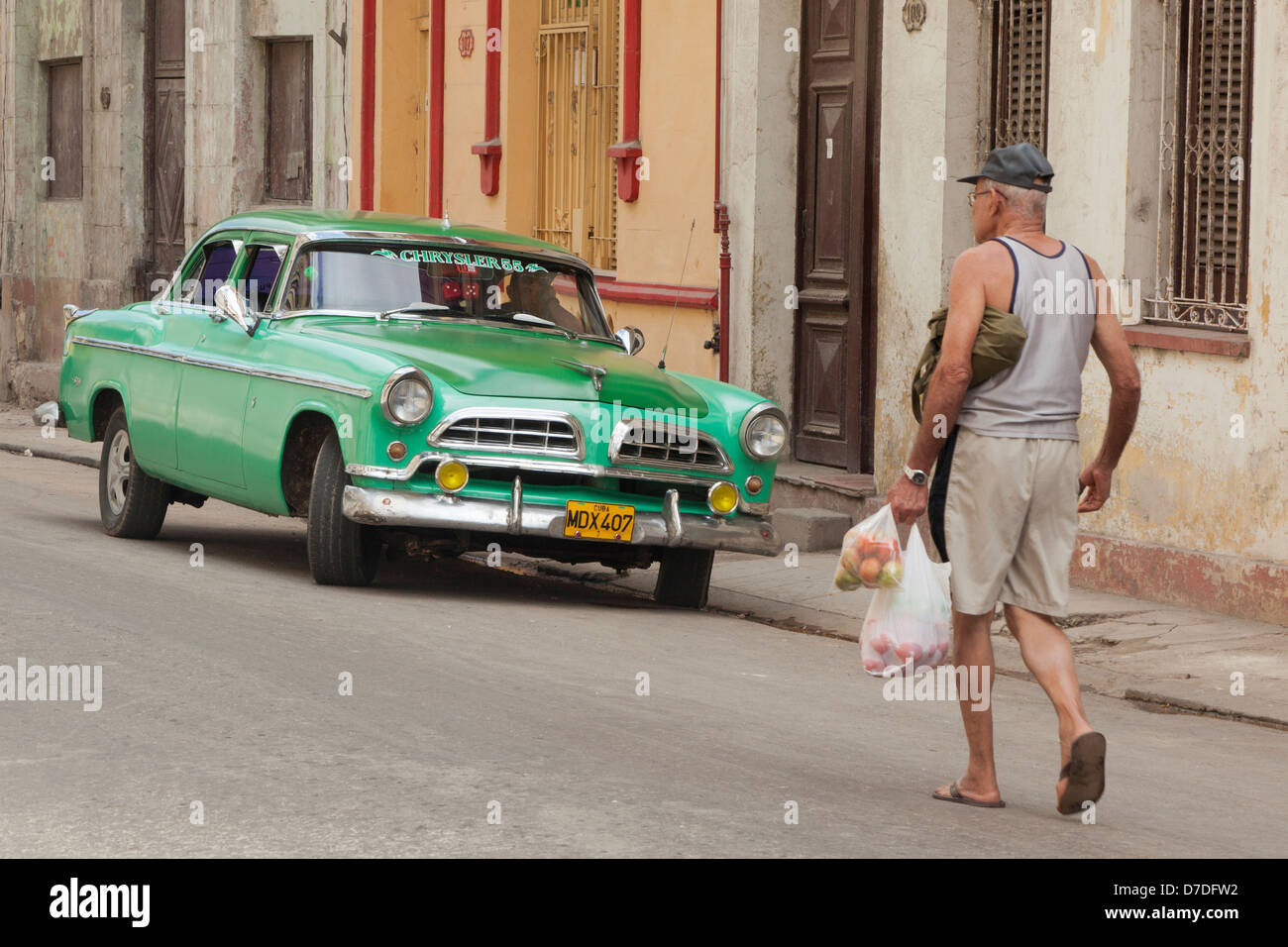 Old vintage car à La Havane Banque D'Images