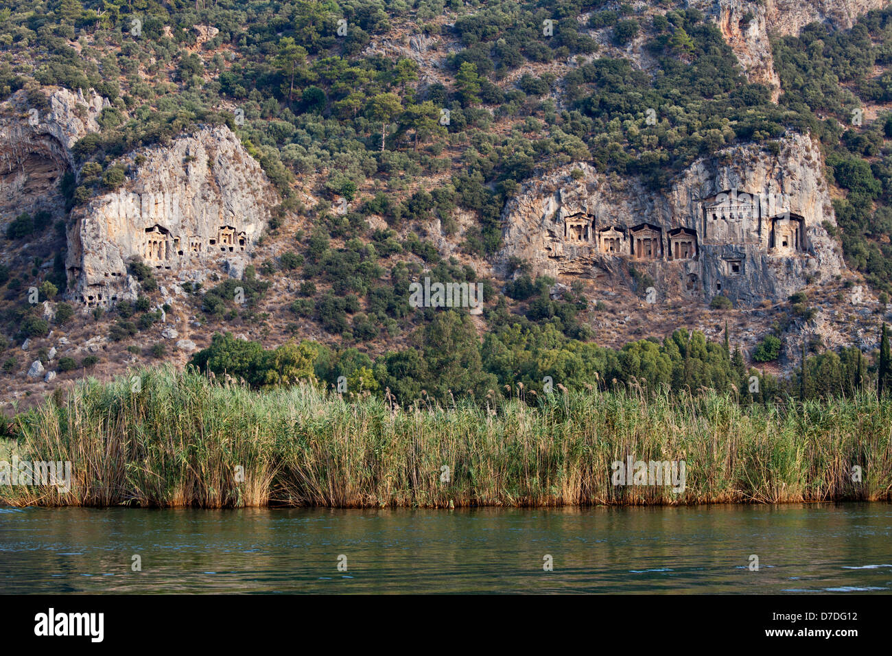 Des tombes lyciennes en Dalyan Mugla, Turquie, Banque D'Images