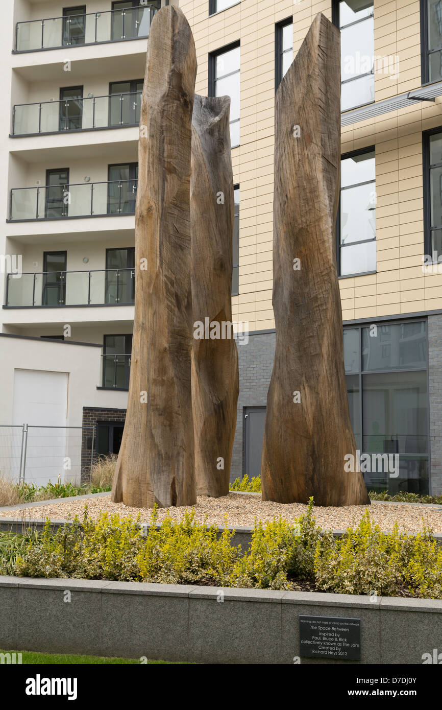 Un chêne sculpture inspirée par la musique le bourrage par Richard Heys Banque D'Images