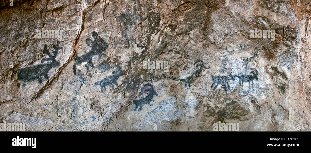 Pictogrammes Cave - Montagnes de Tucson, Tucson, AZ Banque D'Images