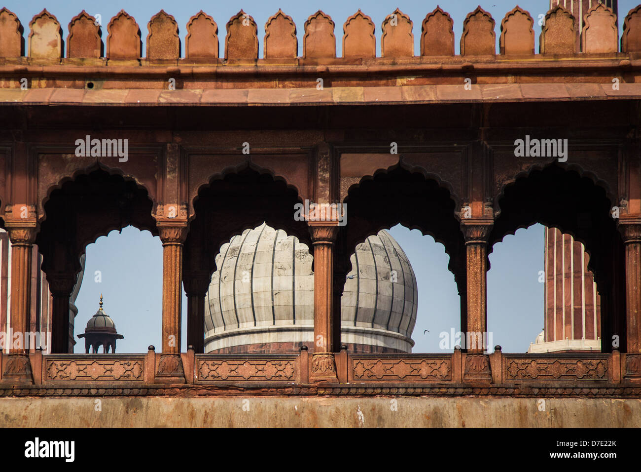 Masid Jama ou Mosquée du Vendredi, la vieille ville de Delhi, Inde Banque D'Images