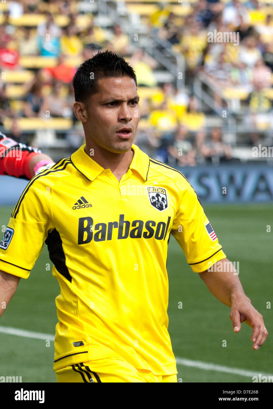 4 mai 2013 - 04 mai 2013 : Columbus Crew Jairo Arrieta (25) au cours de la Major League Soccer match entre les New York Red Bulls et les Columbus Crew de Columbus Crew Stadium à Columbus, OH Banque D'Images