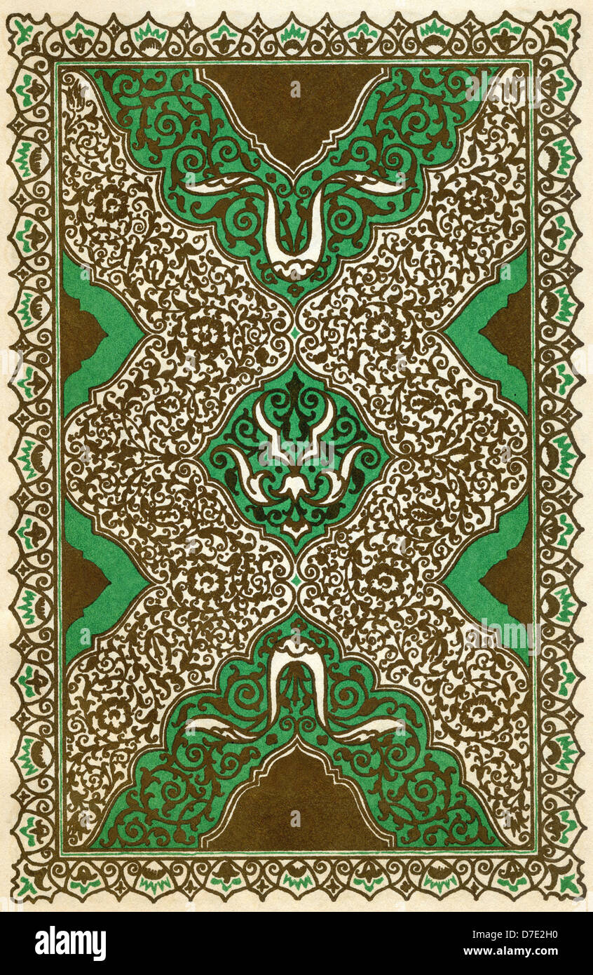 Cette page décoration accompagné une impression des Rubaiyat d'Omar Kayyam qui remonte au début des années 1900. Banque D'Images