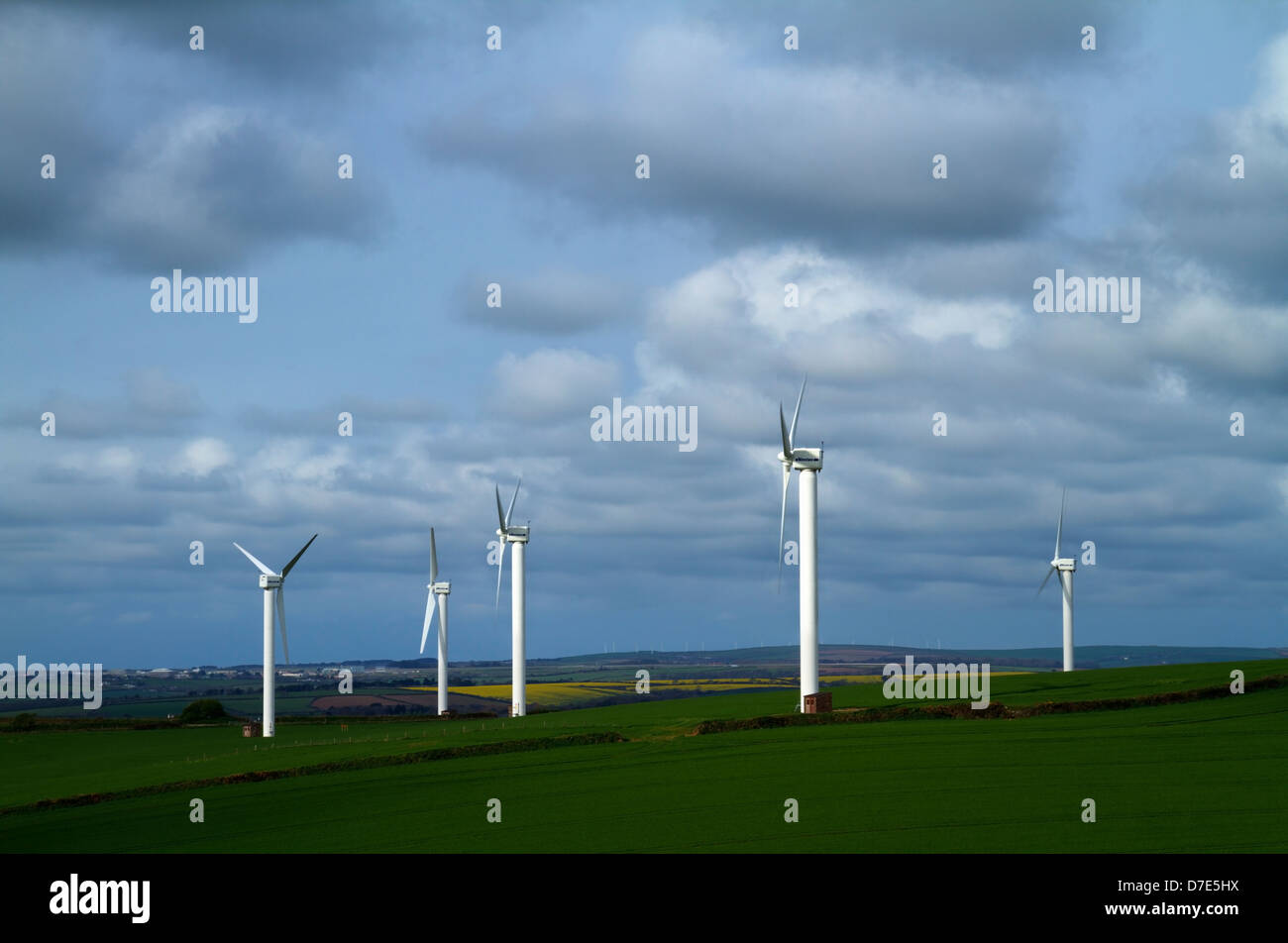 Ferme éolienne à Cornwall Banque D'Images