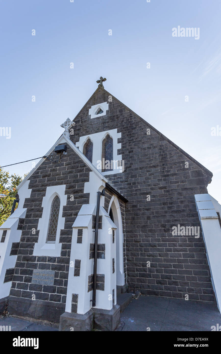 Quoining détails brique à St Mary's Anglican Church, Sunbury, Victoria, Australie Banque D'Images