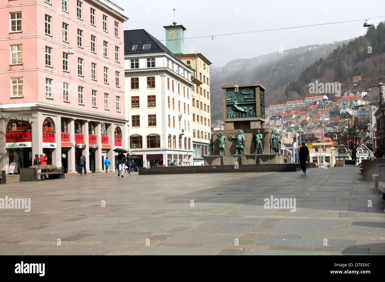 Vieille ville de Bergen Norvège Banque D'Images