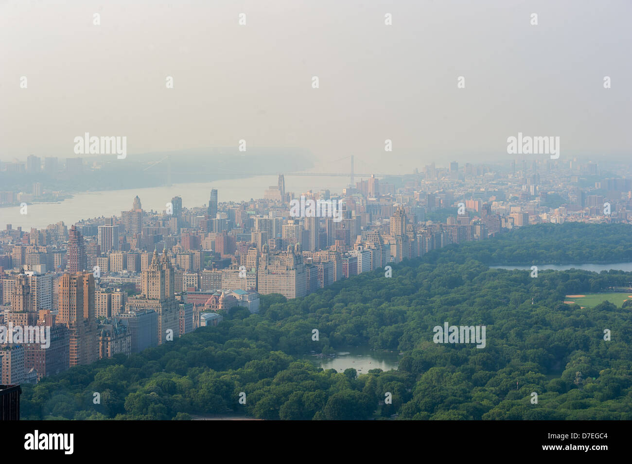 Une vue sur Central Park à New York. Banque D'Images