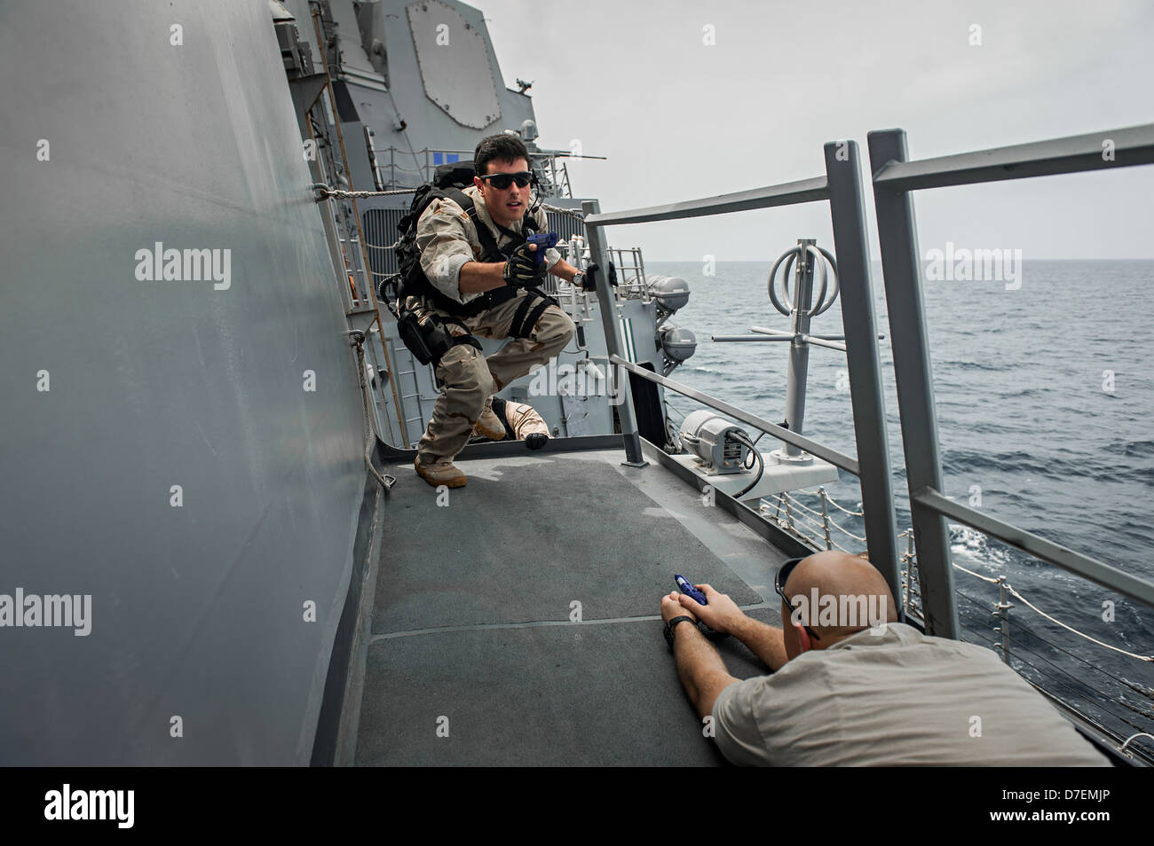Conduite formation VBSS marins. Banque D'Images