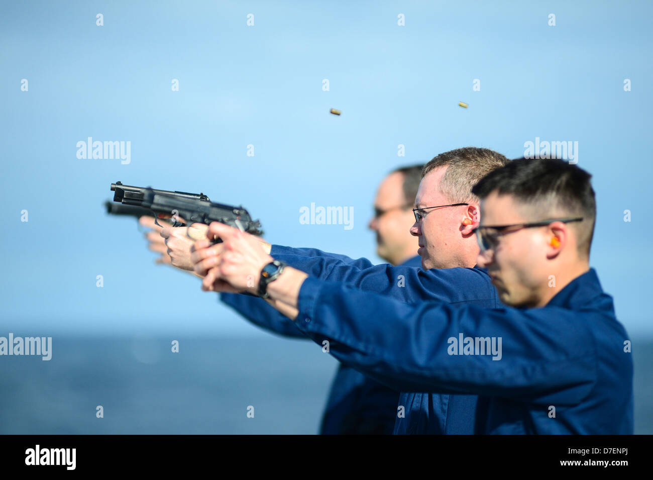 Les marins Fire M9 pistolets. Banque D'Images
