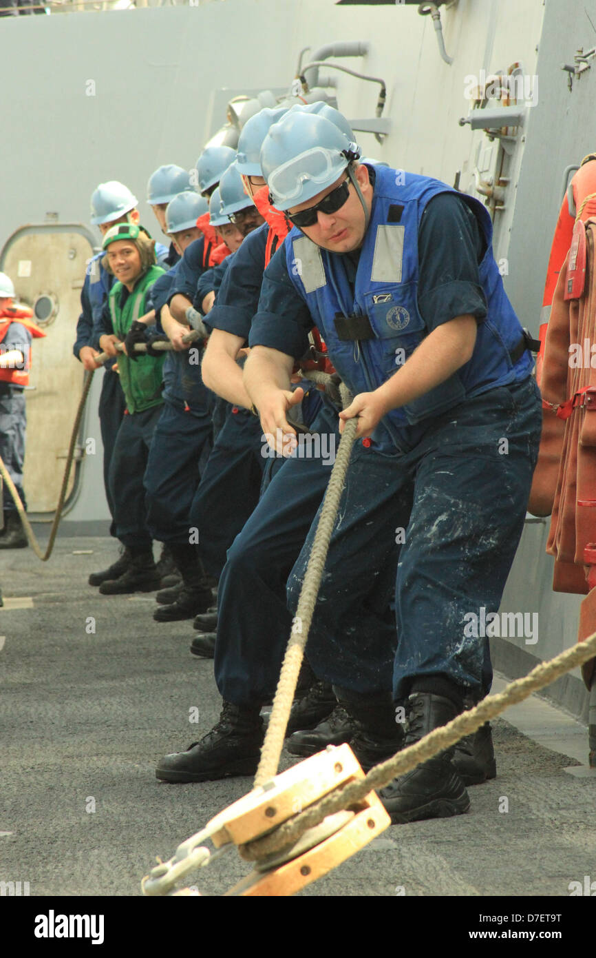 La poignée de marins des lignes. Banque D'Images